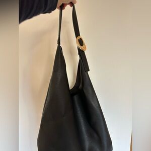 Elegant Black Leather Hobo Bag from anthropoloie